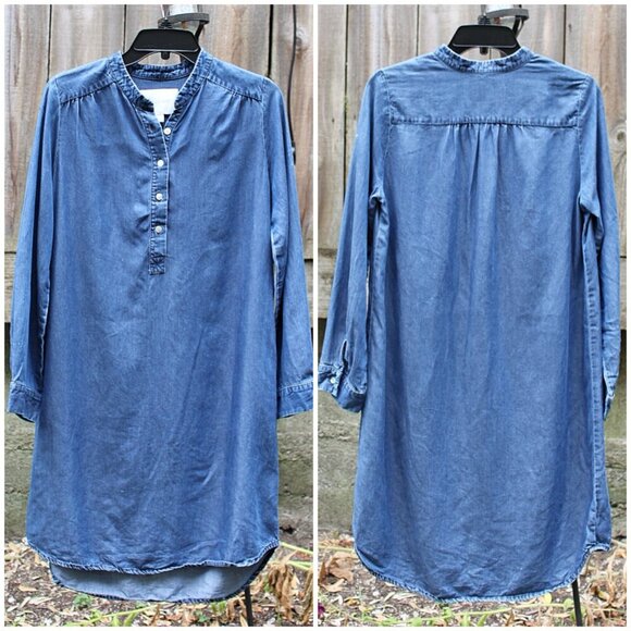 Amour Vert - Kari Chambray Shirtdress in 100% Sustainable Tencel, Med - Picture 2 of 13